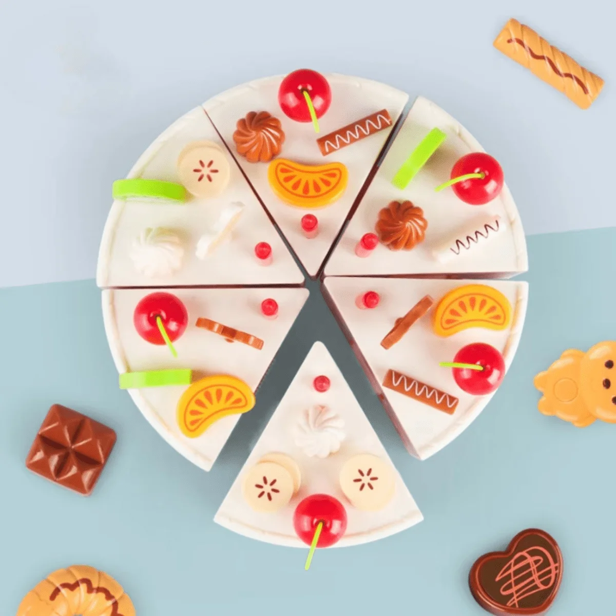 مجموعة مطبخ محاكاة كعكة الفاكهة DIY للأطفال، هدايا عيد الميلاد والهالوين للأطفال، لا تتطلب بطاريات