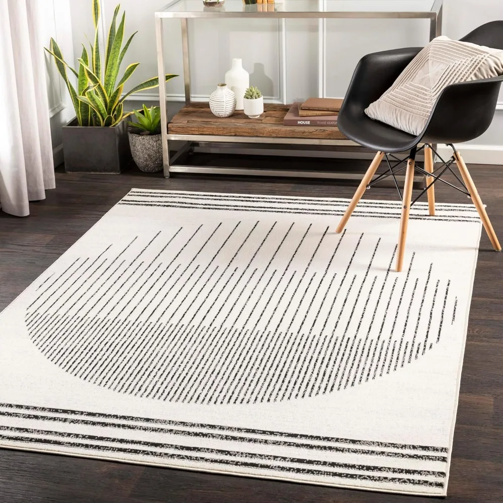 

Area Rugs, 12x15 Modern Light Gray Area Rug, Black White Grey Carpet for Living Room, Bedroom or Kitchen (12' x 15')