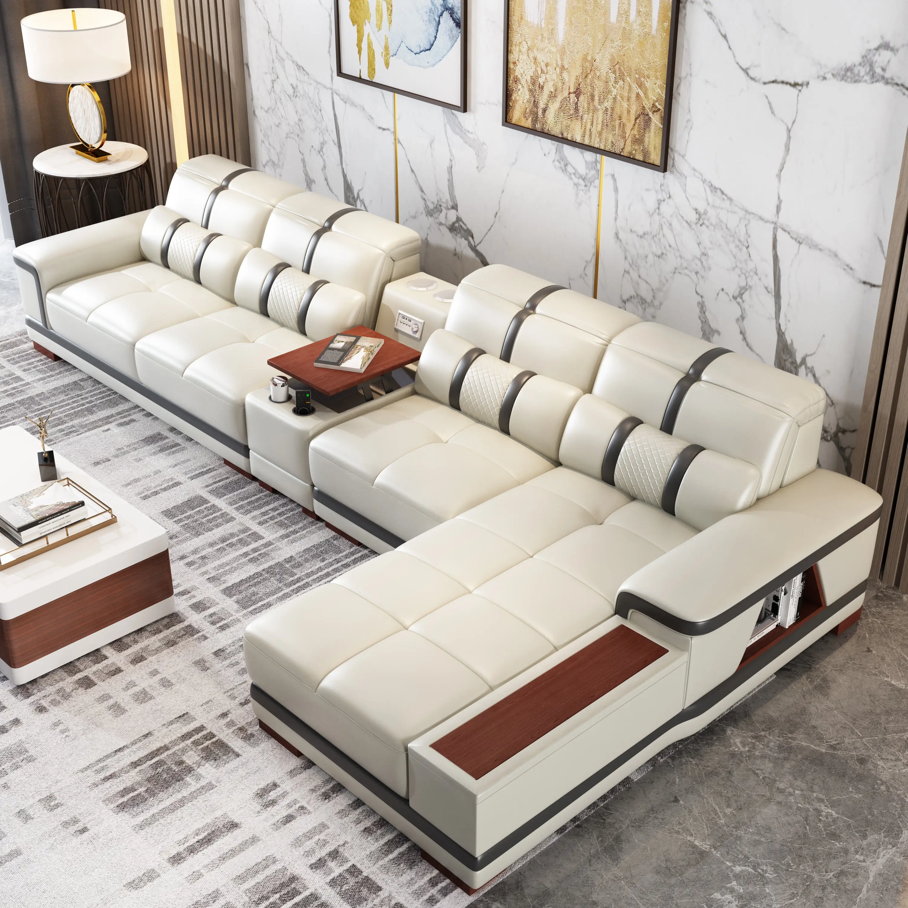 Hot Selling White Sofa Couch Modular Deluxe Sofas for Home Furniture Living Room Modern