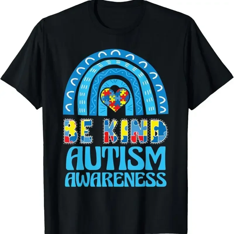 Be Kind Autism Awareness Acceptance Rainbow Puzzle Kindness T Shirt