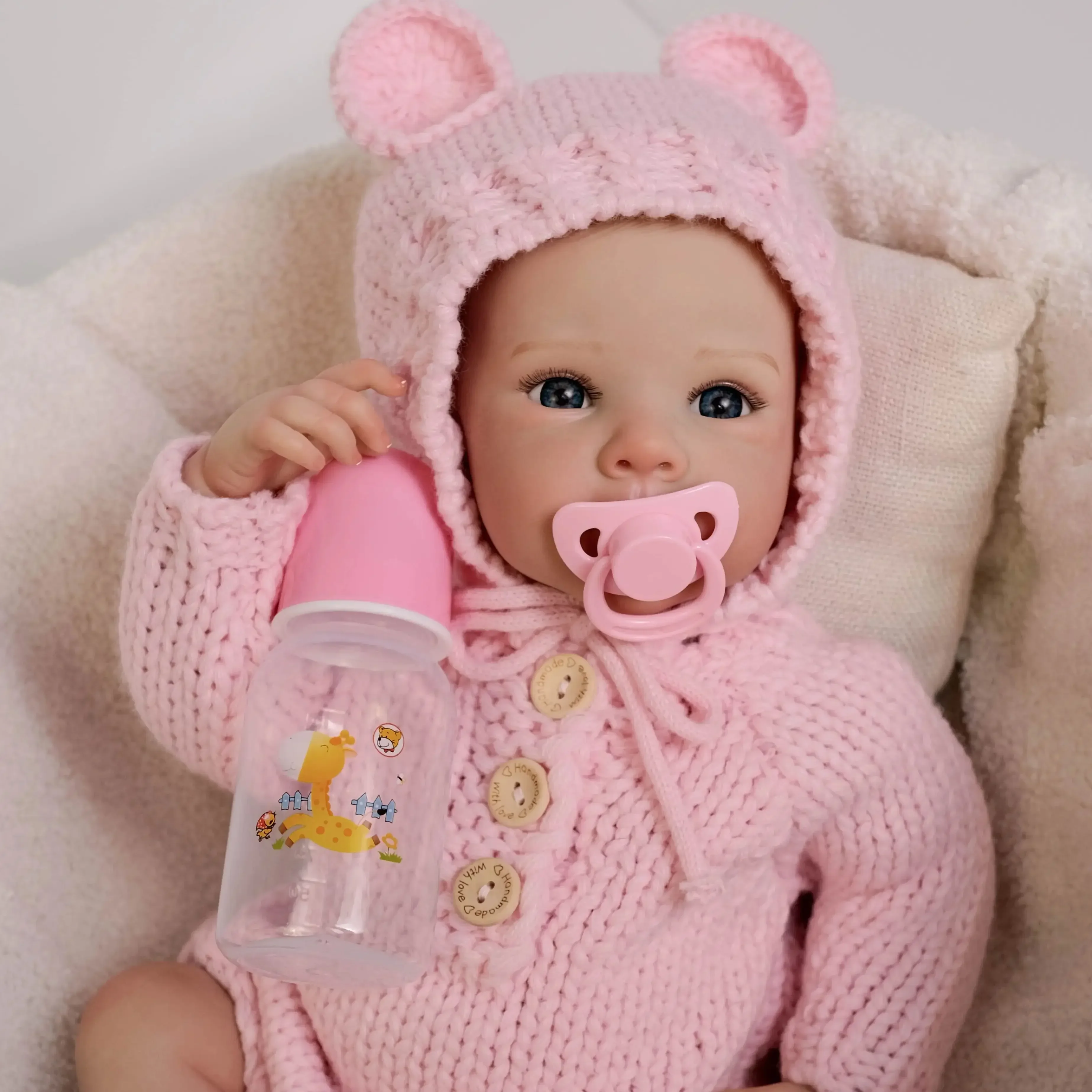 NPK 19inch Reborn Baby Full Body Vinyl Bettie  Soft Body with Hand Draw Hair 3D Skin Multiple Layers Painting with Visible Veins