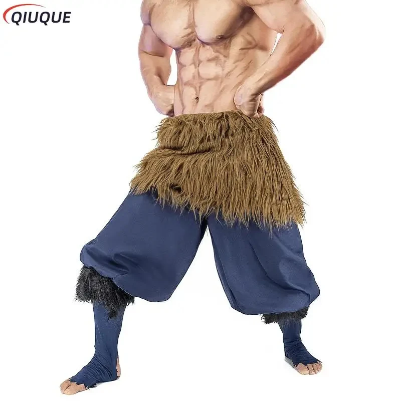 

Hashibira Inosuke Cosplay Costume Silicone Headgear Wig Black Geta Sandals Clogs Anime Cosplay Halloween Carnival Party Outfits