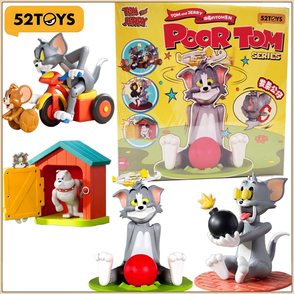 

New Official 52toys Tom and Jerry Anime Figure Poor Tom Series Blind Box Adorable Model Decorations Funny Toys Exquisite Gifts