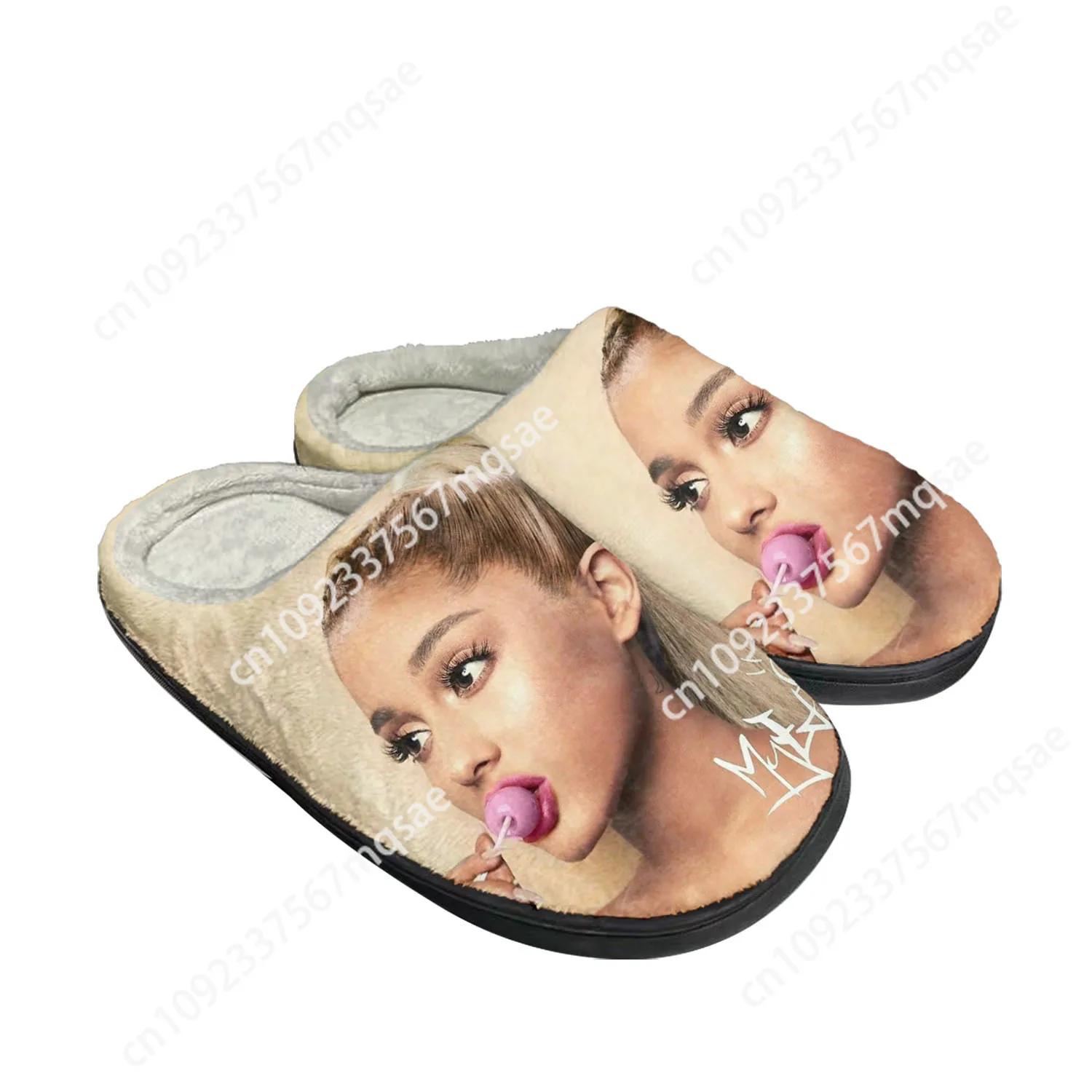 Ariana Grande Singer Cat Pop Home Cotton Custom Slippers Mens Womens Sandals Plush Bedroom Casual Keep Warm Shoe Thermal Slipper