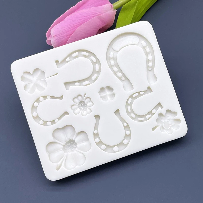 Horseshoe Four Leaf Clover Lucky Silicone Mold Sugarcraft Chocolate Cupcake Baking Mold Fondant Cake Decorating Tools