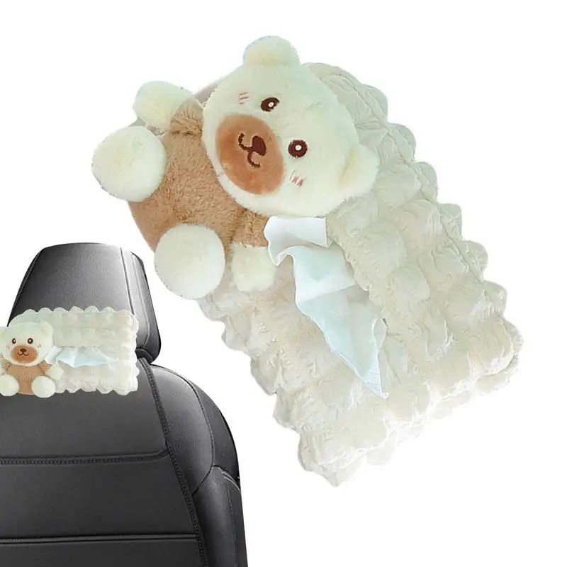 Car Headrest Tissue Holder Animal Design Facial Paper Storage Case Travel Tissue Holder Vehicle Backseat Tissue Holder Outdoor