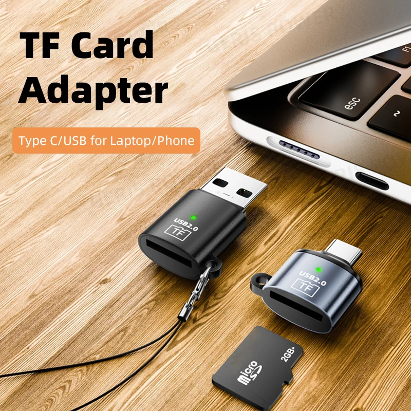 USB C 2.0 Card Reader Mini Type C to SD Micro TF Card Reader Memory for iPhone Samsung Huawei Xiaomi PC Tablet USB Card Reader