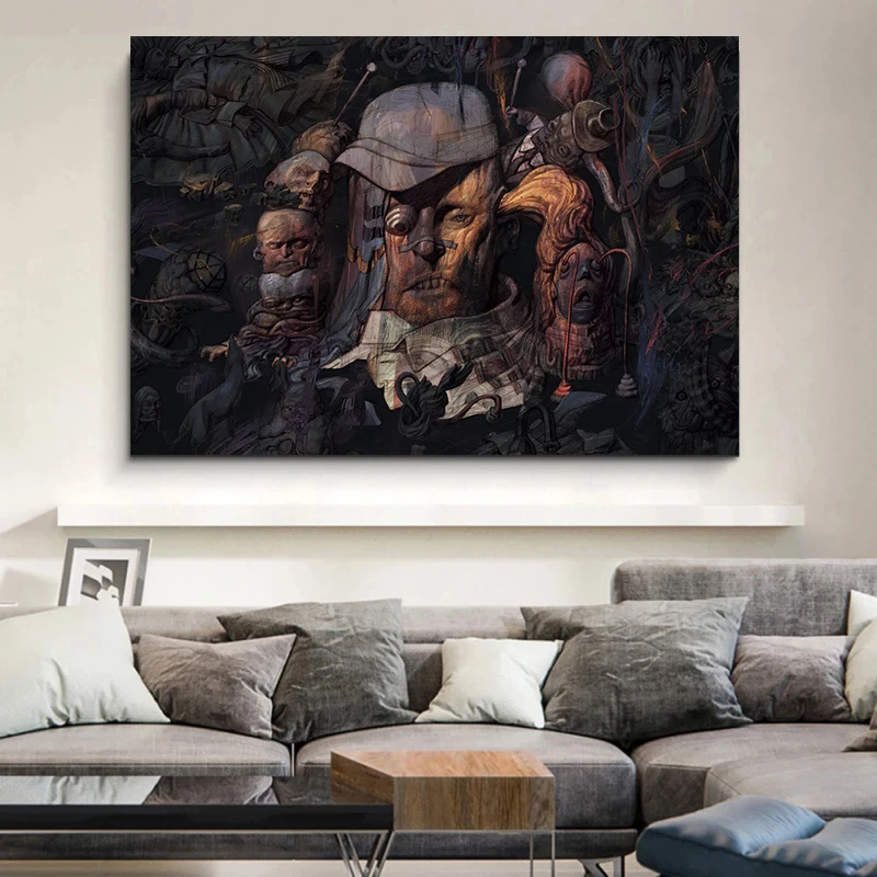 Hot Game Disco Elysium Advanced Race Theory Cabinet and Concepts Abstract Canvas Poster Wall Art Pictures Room Home Decor