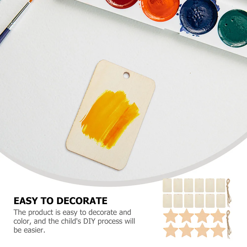 

100Sets Geometric Graffiti Wood Chips Unfinished DIY Slices Creative Hand-Painted Decorative Pendants for Students