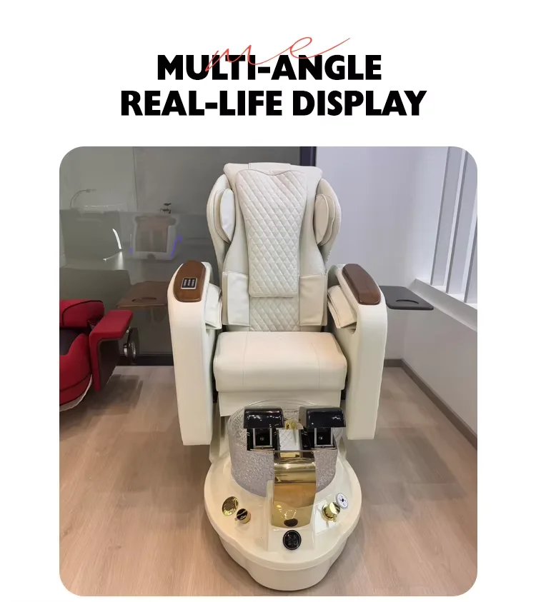 Luxuriöser Elektrischer Fuß-Spa-Massagesessel mit Automatischer Pediküre-Funktion, Modernes Leder-Nagelstudio-Möbelstück mit LED-Beleuchtung, Komfort für Schönheitssalons – Detail 8