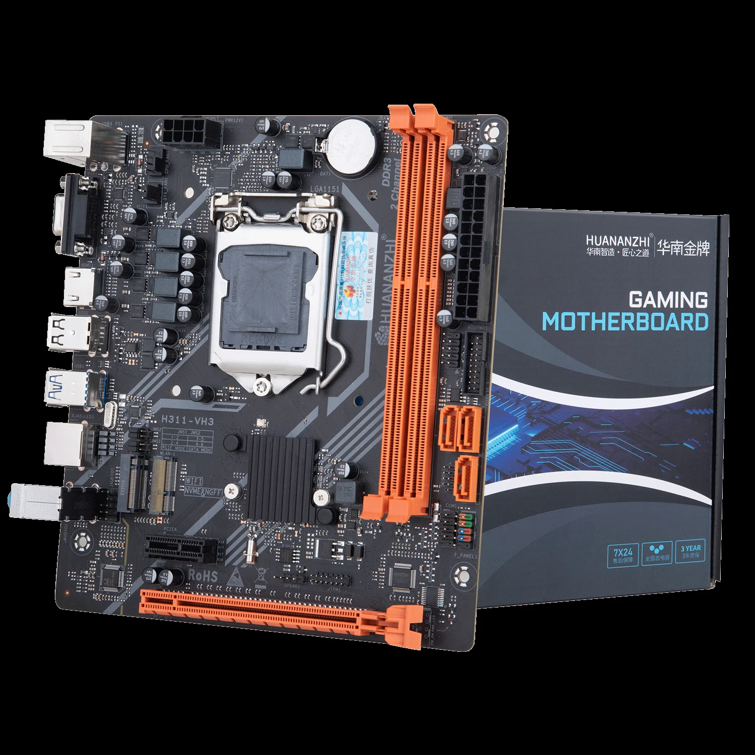 

Материнская плата HUANANZHI H311-VH3 с поддержкой платформы Intel LGA1151, DDR3, 32 ГБ, двухканальная материнская плата M.2 2280 NVME