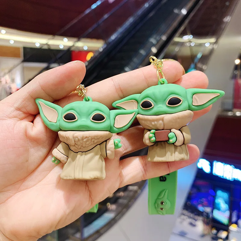 Cute Baby Yoda Mage Elder Keychain Mandalorian Yoda Baby PVC Figure Action Toys Kids Toys Gifts