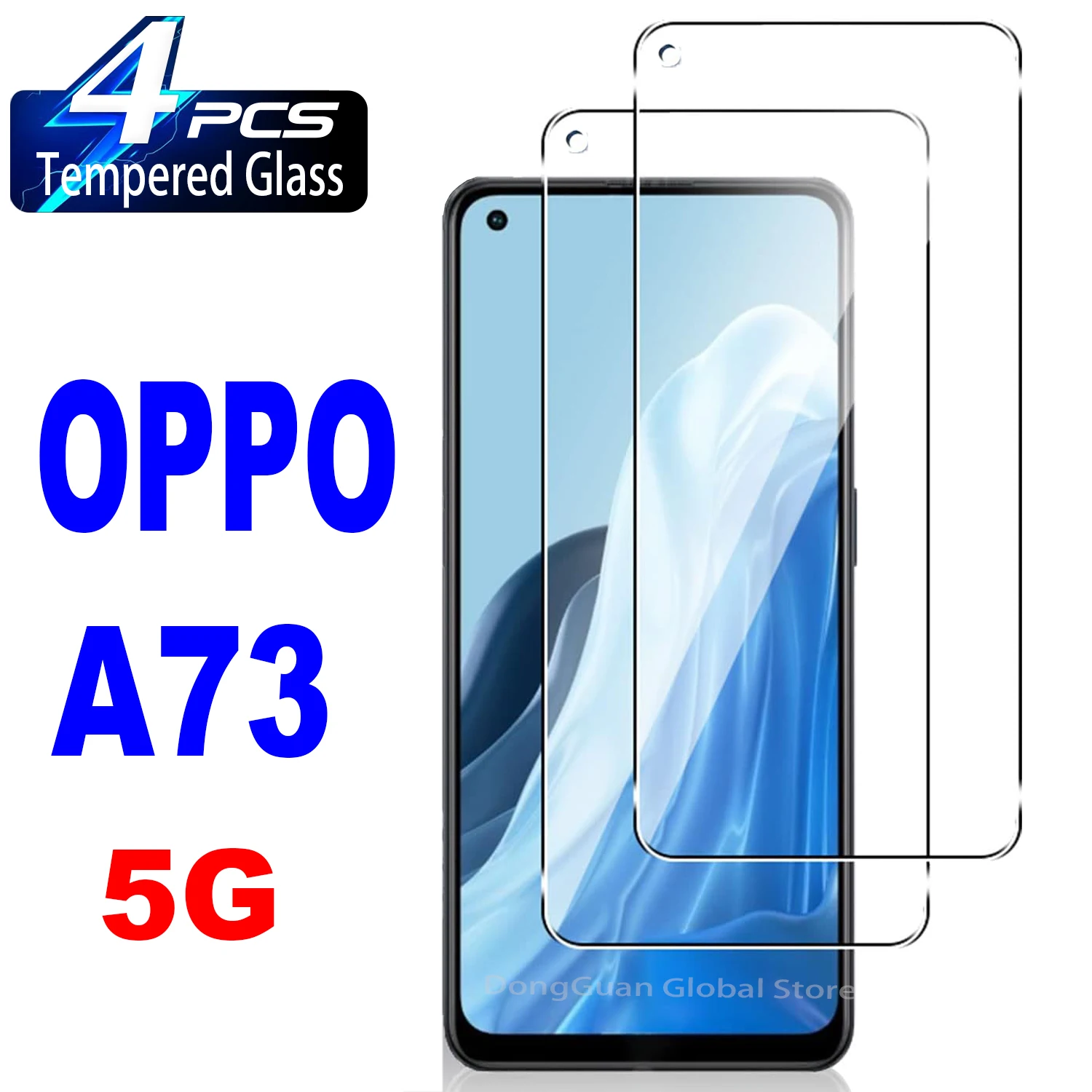 الألومنيوم الزجاج المقسى حامي الشاشة فيلم ل oppo a73 5g ، 2 أو 4 قطعة