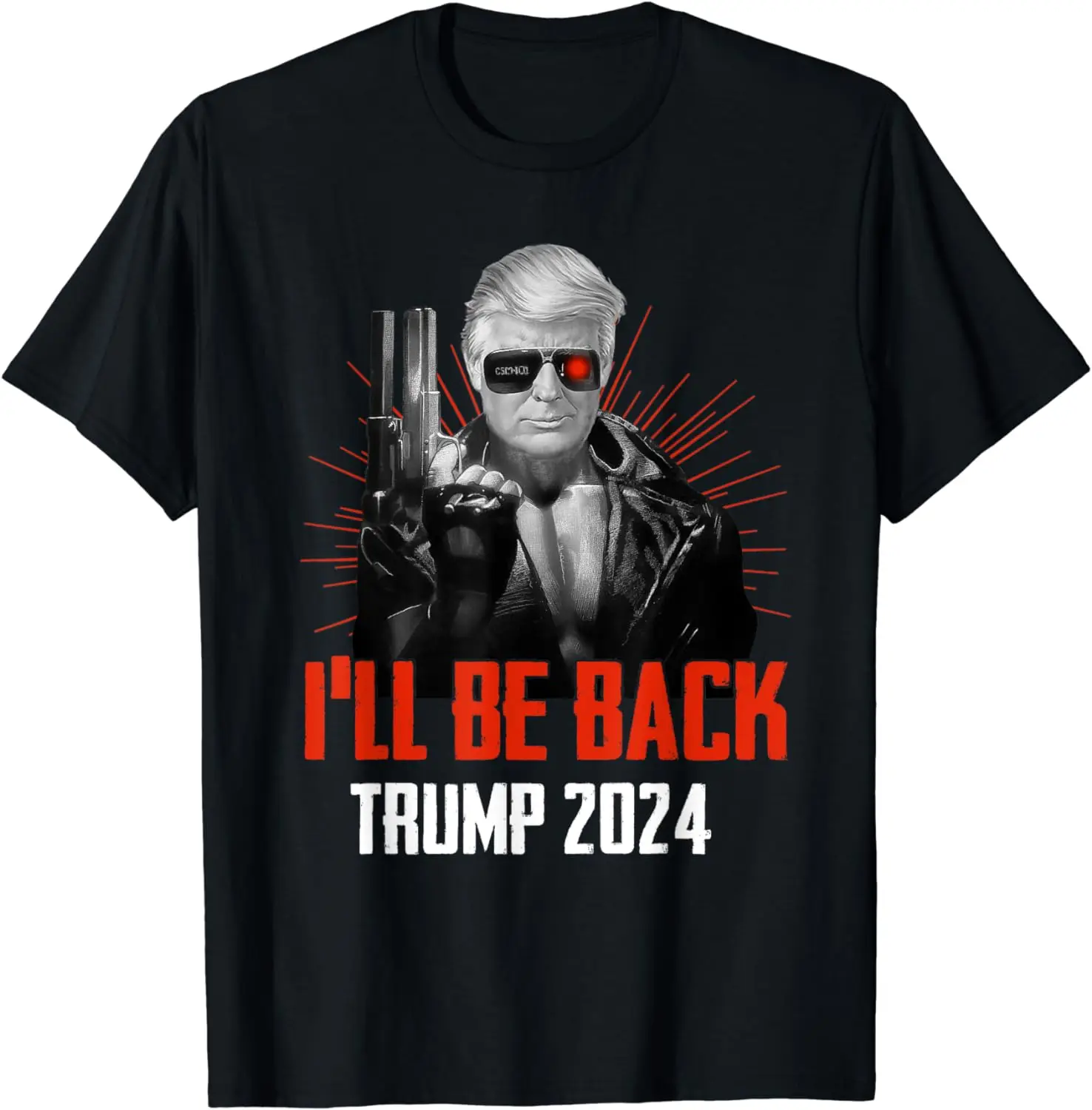 Funny Trump 2024 45 47 Trumpinator I'll Be Back Save America T-Shirt Men Clothing Custom Printed Streetwear Graphic T Shirts