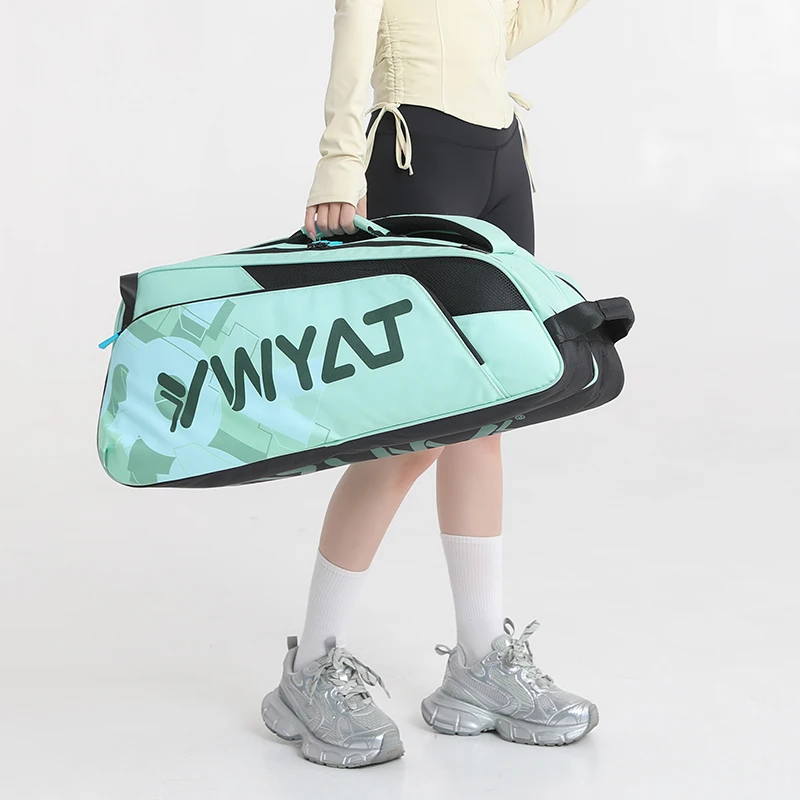 YWYAT Oryginalna torba do badmintona na 6 rakiet do badmintona Duża pojemność Podwójna komora Torby sportowe Torba tenisowa Torba do squasha