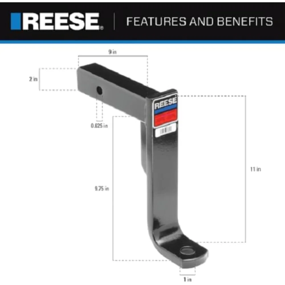 حامل كروي وصلة المقطورة لجهاز استقبال 2 بوصة، قطرة 11 بوصة وارتفاع 9.75 بوصة، سعة 5000 رطل