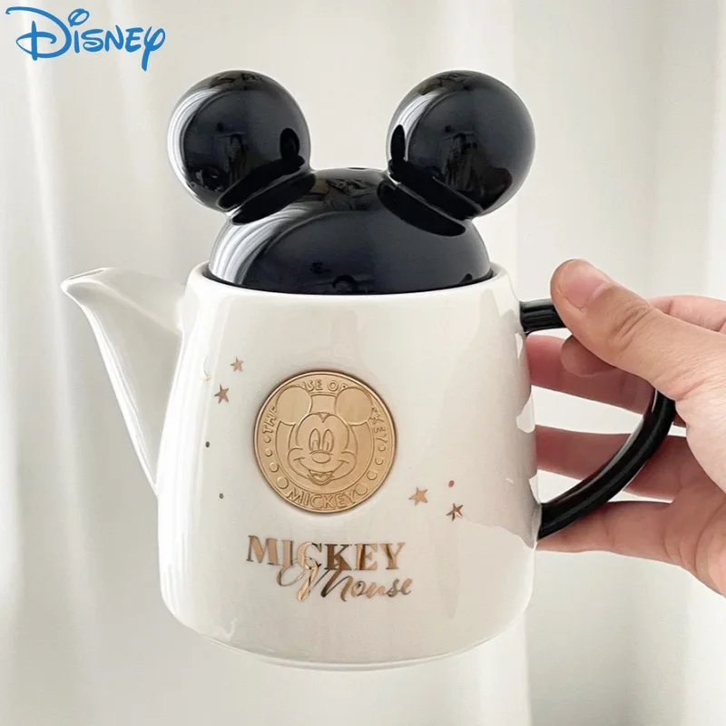 2024 Disney Cartoon High Temperature Teapot Set Gift Light Luxury Ceramic Drinking Pot Mickey Tea Set Fashion Trend Ceramic Cup