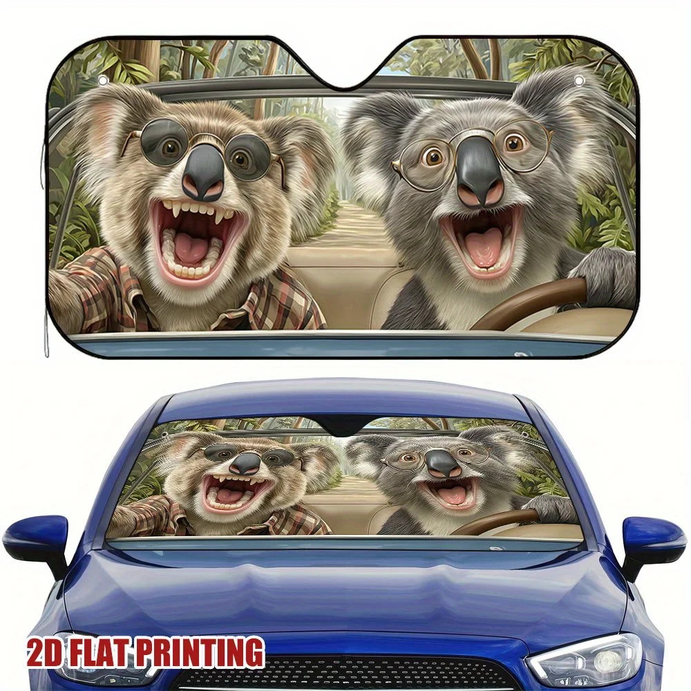 1pc Koalas Road Trip Multi-Functional Car Sun Shade, Suitable For Any Season, Keeps Your Car Comfortable