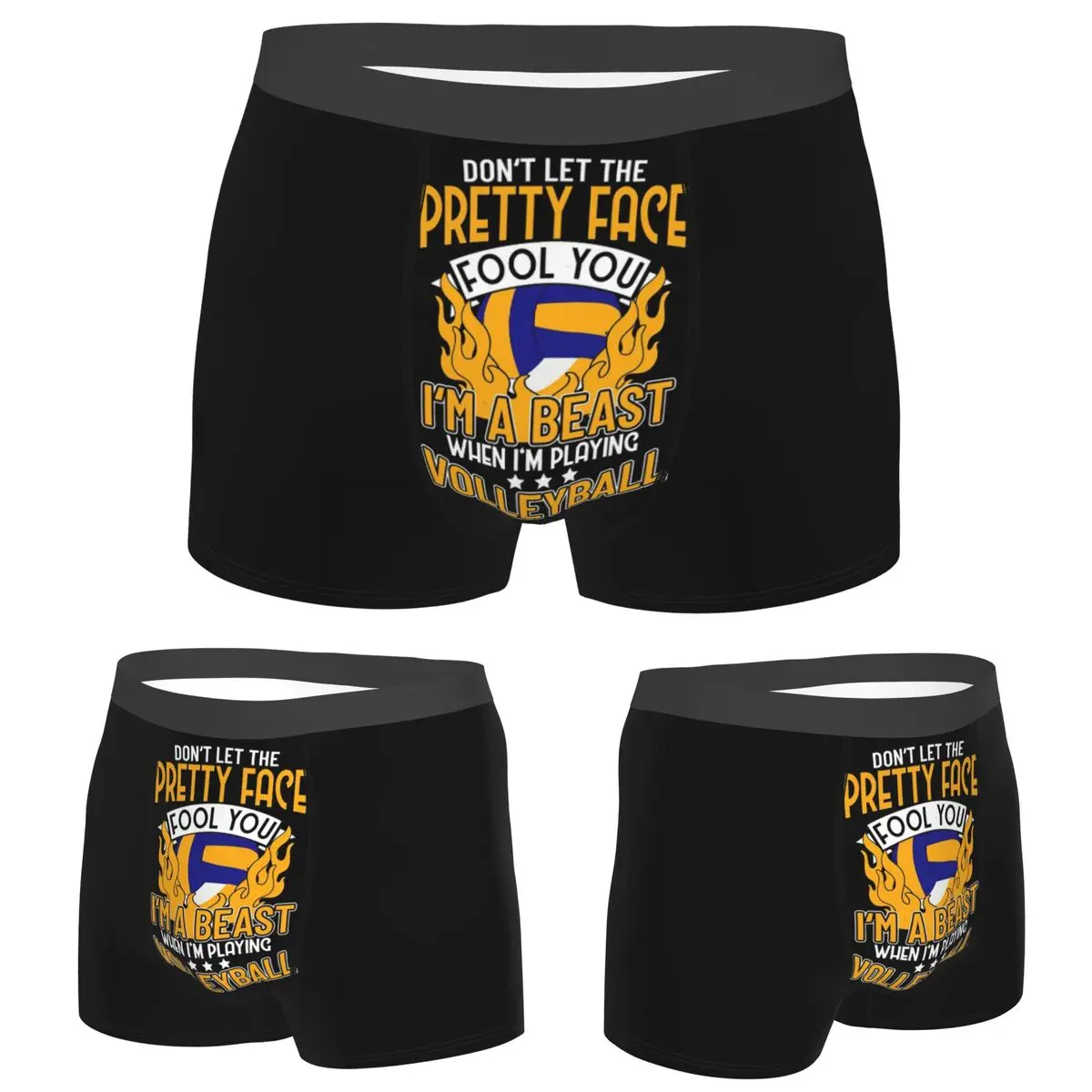 

Boxer Underpants Shorts I'm A Beast When I'm Playing Volleyball Panties Men Breathable Underwear for Homme Man Boyfriend Gifts