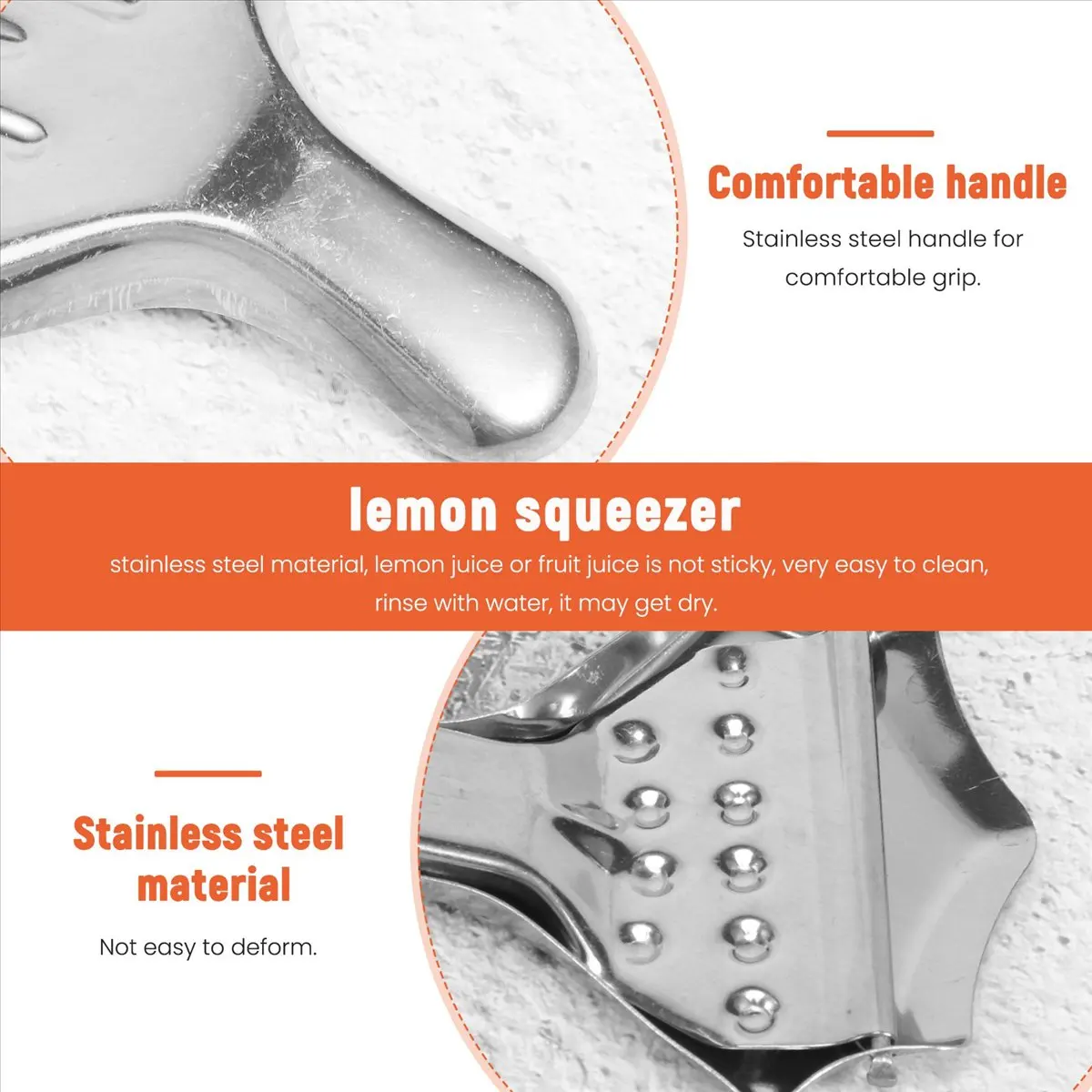

Stainless Steel Lemon Wedge Squeezer, Manual Lemon Clamp, Citrus Squeezer, for Home, Kitchen, Bar, 4
