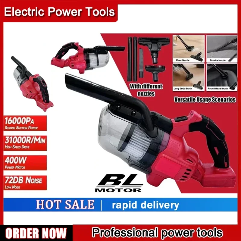 

Cordless LED Electric Vacuum Cleaner Portable Household Industrial Construction Cleaning Tool 18v Battery For Milwaukee