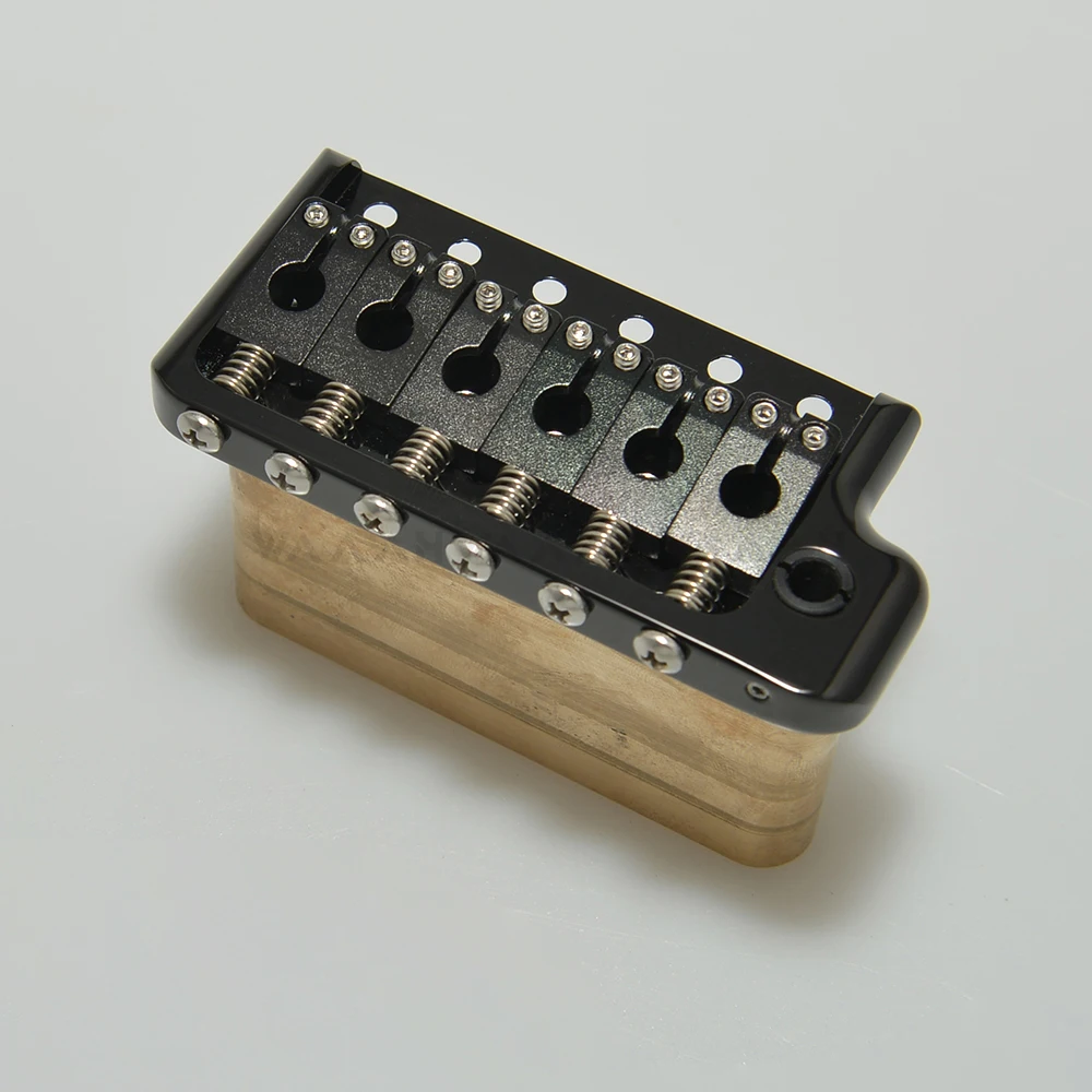 Black Color Guitar Tremolo Bridge for PRS Style Knife Edge CNC Machined Ultra 52.5mm Brass 6 Screws for ST Electric Guitar