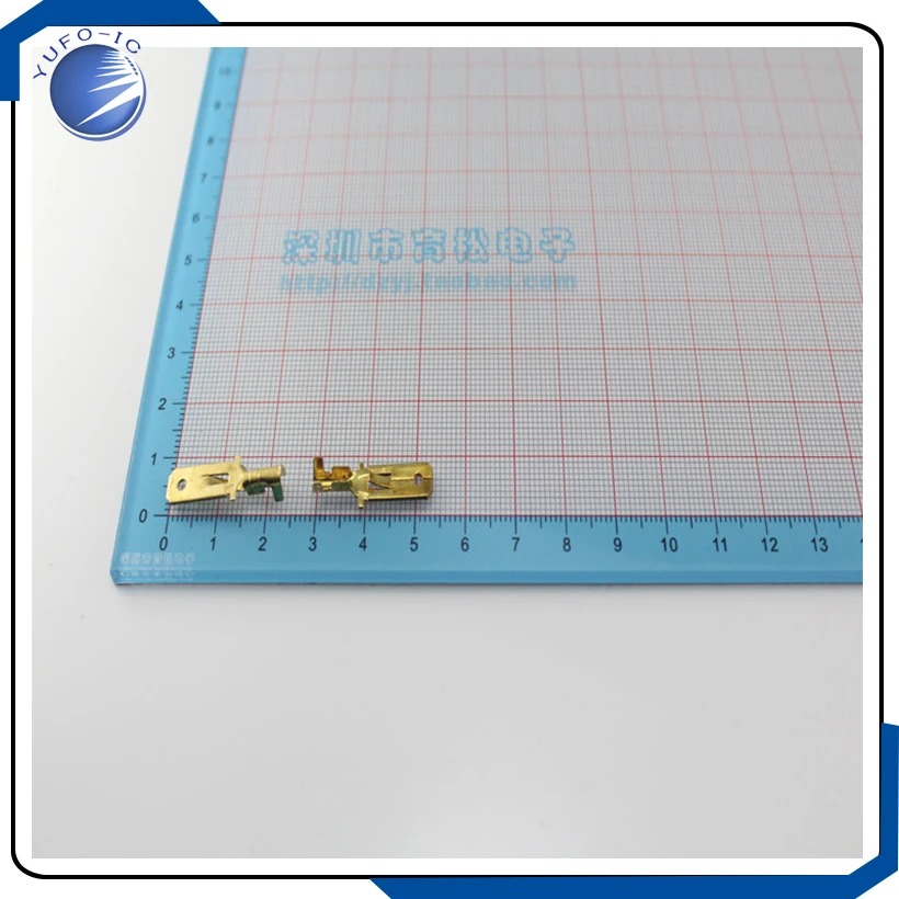 10PCS/LOT  6.3 plug in gold cold pressed terminal terminal 10