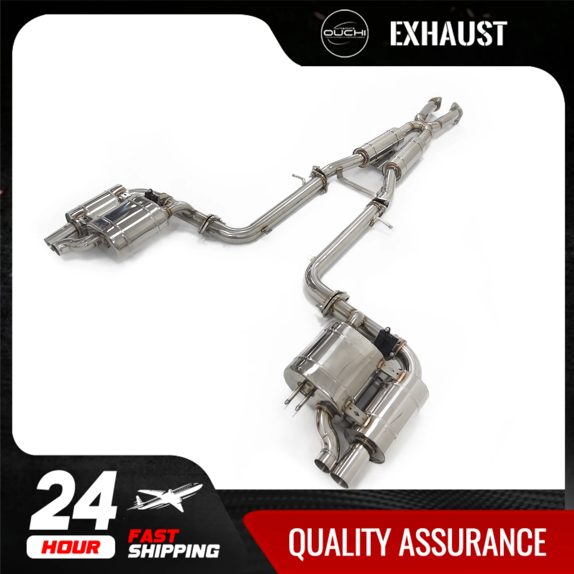 Fast shipping in 24 hours catback for Genesis G70 3.3T OUCHI stainless steels exhaust system with valve  Car Accessories