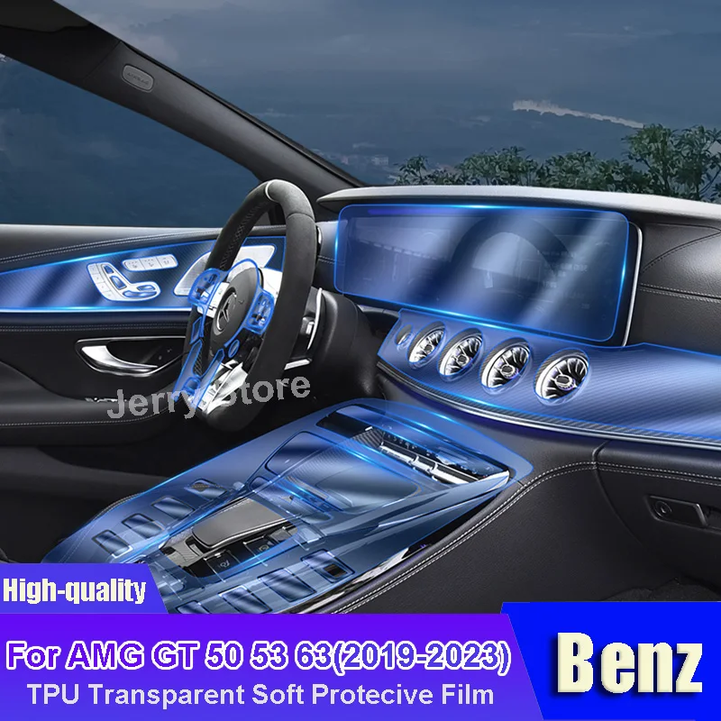 

For Benz AMG GT 50 53 63 (2019-2023) Car Interior Center Console Transparent TPU Film Protective Anti-scratch Car Sticker