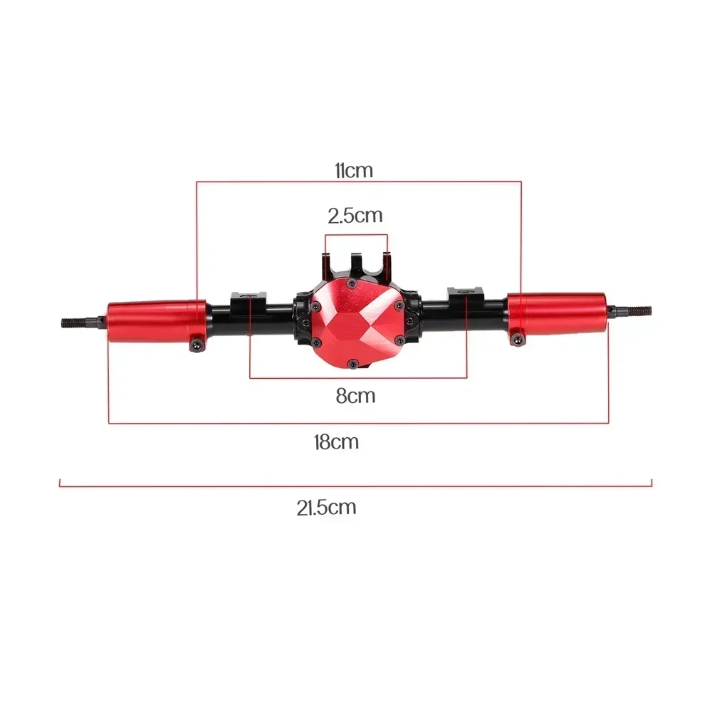 Metalowa oś przednia / tylna CNC z osłoną do samochodu RC w skali 1:10, do modeli Axial SCX10 II 90046 90047