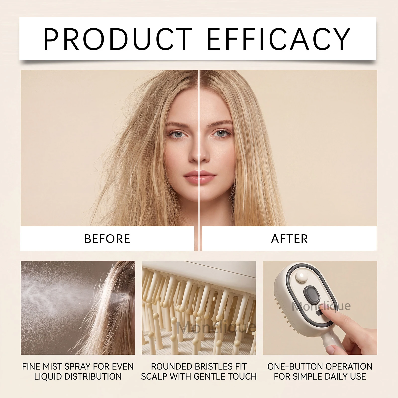 3 in1 Electric Spray Air Cushion Massage Comb Essential Oil Hair Care Comb Untie Knot Smooth Shape Reduce Frizz Gifts for Women