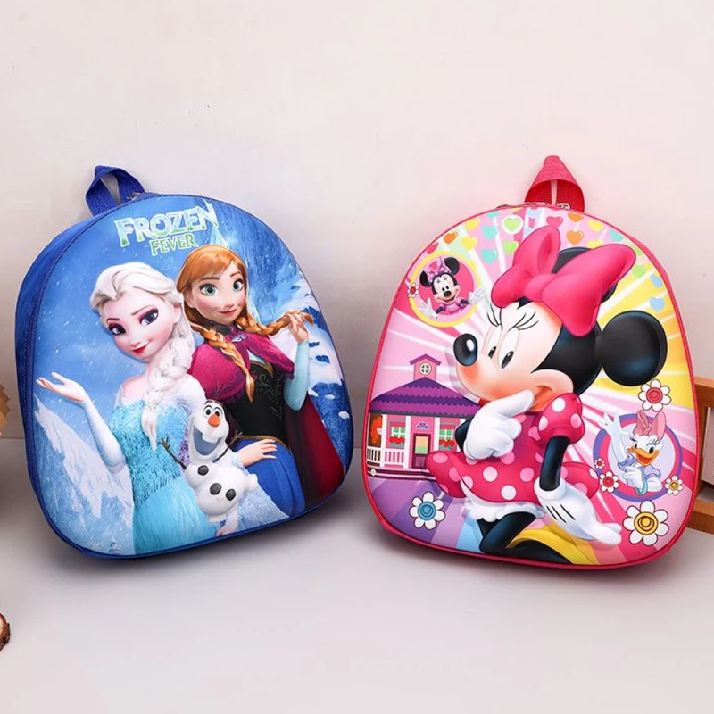 Disney Mickey Cartoon Children\'s Backpack Anime Frozen School Bag Spiderman Elsa Boy Girl Baby Backpack Cartoon Egg Shell Bags