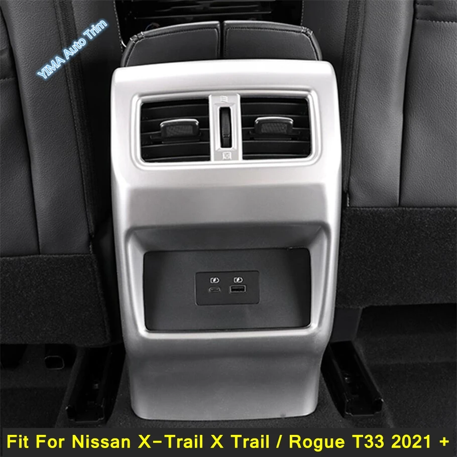 

Rear Armrest Box Air Condition AC Vent Cover Trim Anti Kick Panel Accessories For Nissan X-Trail X Trail / Rogue T33 2021 - 2024