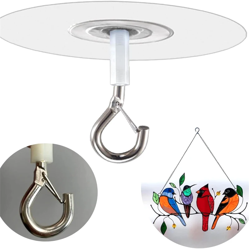 Ganchos de techo autoadhesivos, ganchos resistentes sin perforar, colgadores de llaves de pared de cocina para colgar campanas de viento de plantas, 2/5 Uds.