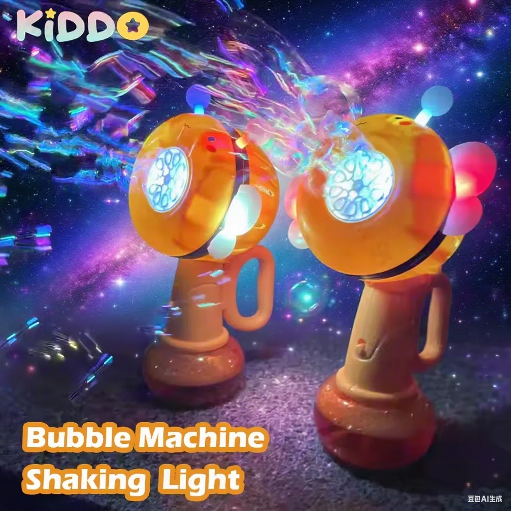 النحل هزة رئيس فقاعات الصابون سوينغ تعديل الضوء التلقائي تهب يده الرقص آلة فقاعة الاطفال اللعب هدايا عيد الميلاد