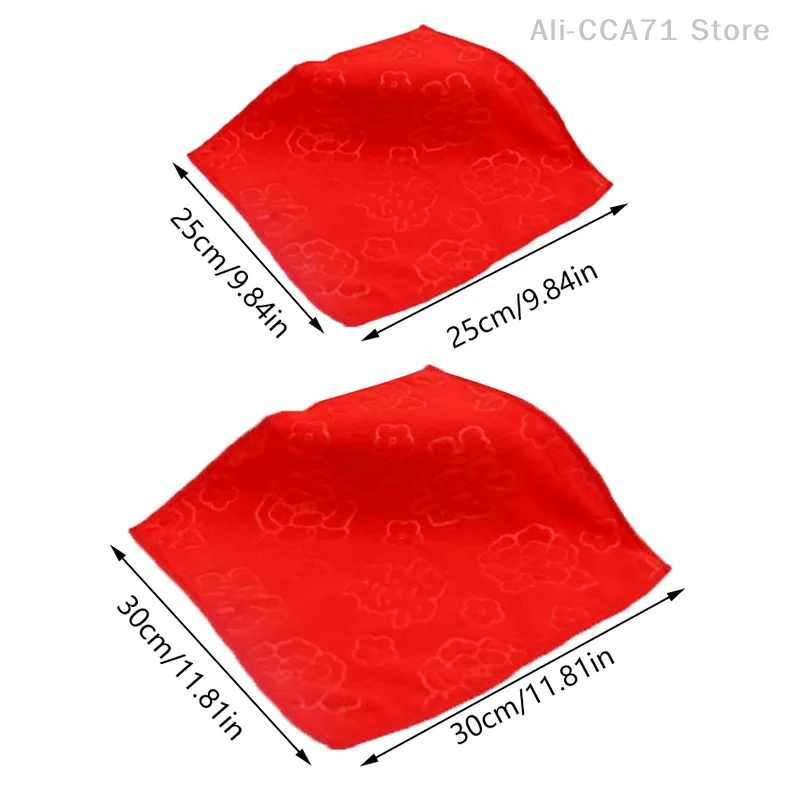 

Big Red Thick Velvet Embossed Joyful Language Towel Wedding Towel Handkerchief Accessories 1 Pcs