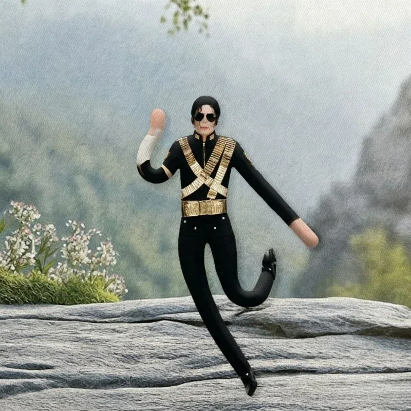 1~6 Stück Michael Jackson 28cm Cosplay-Requisiten-Puppe, Plüsch-Stoffpuppe, Raumdekoration, abstrakte Gelenkbewegliche Requisiten, Geschenk – Detail 5