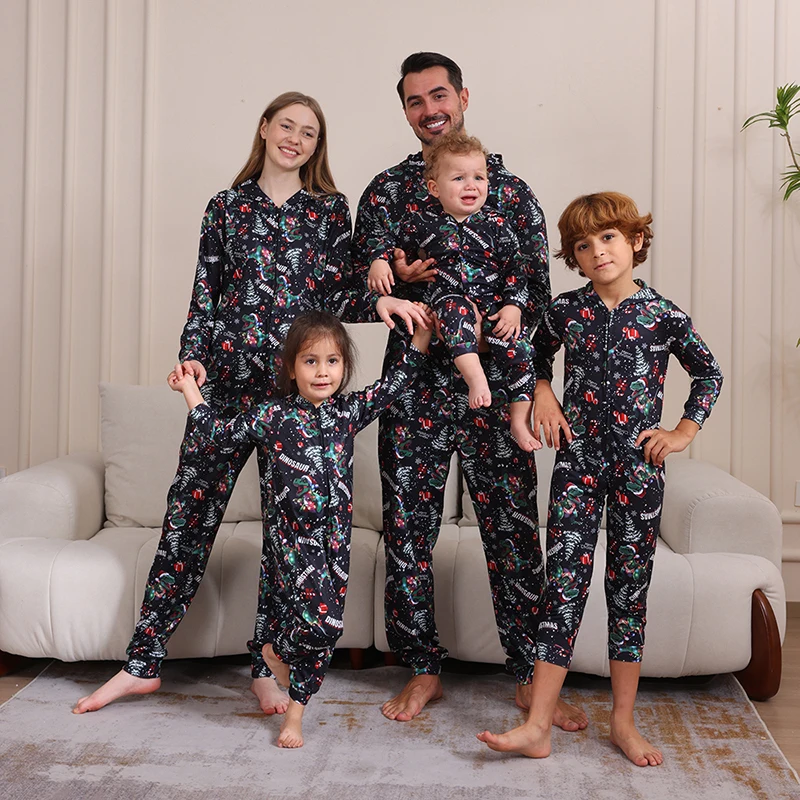 Father Mother Children Baby Sleepwear Daddy Mommy and Me Xmas Pyjamas Clothes 2024 Christmas Deer Family Matching Pajamas Sets