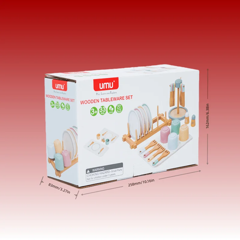 Brinquedo de Utensílios de Cozinha de Comida de Brincadeira para Bebês, Conjunto de Brinquedos Multifuncional de Reconhecimento de Formas em Madeira