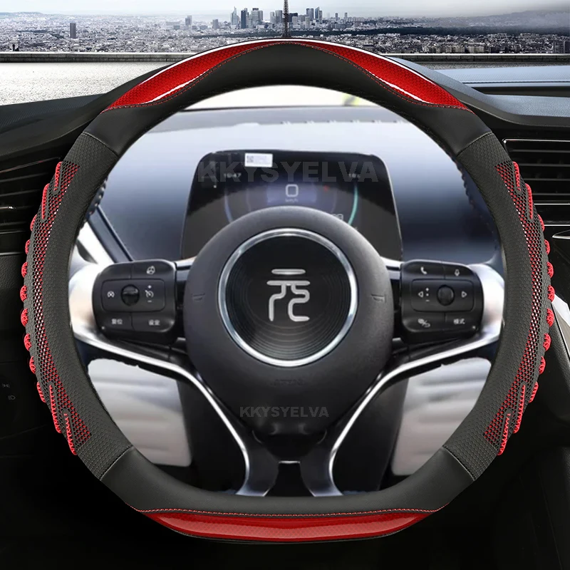 

Pu Leather D Shape Car Steering Wheel Cover For BYD Dolphin 2021 2022 2023 2024 ATTO 3 Yuan Plus 2022 2023 2024 Auto Accessories