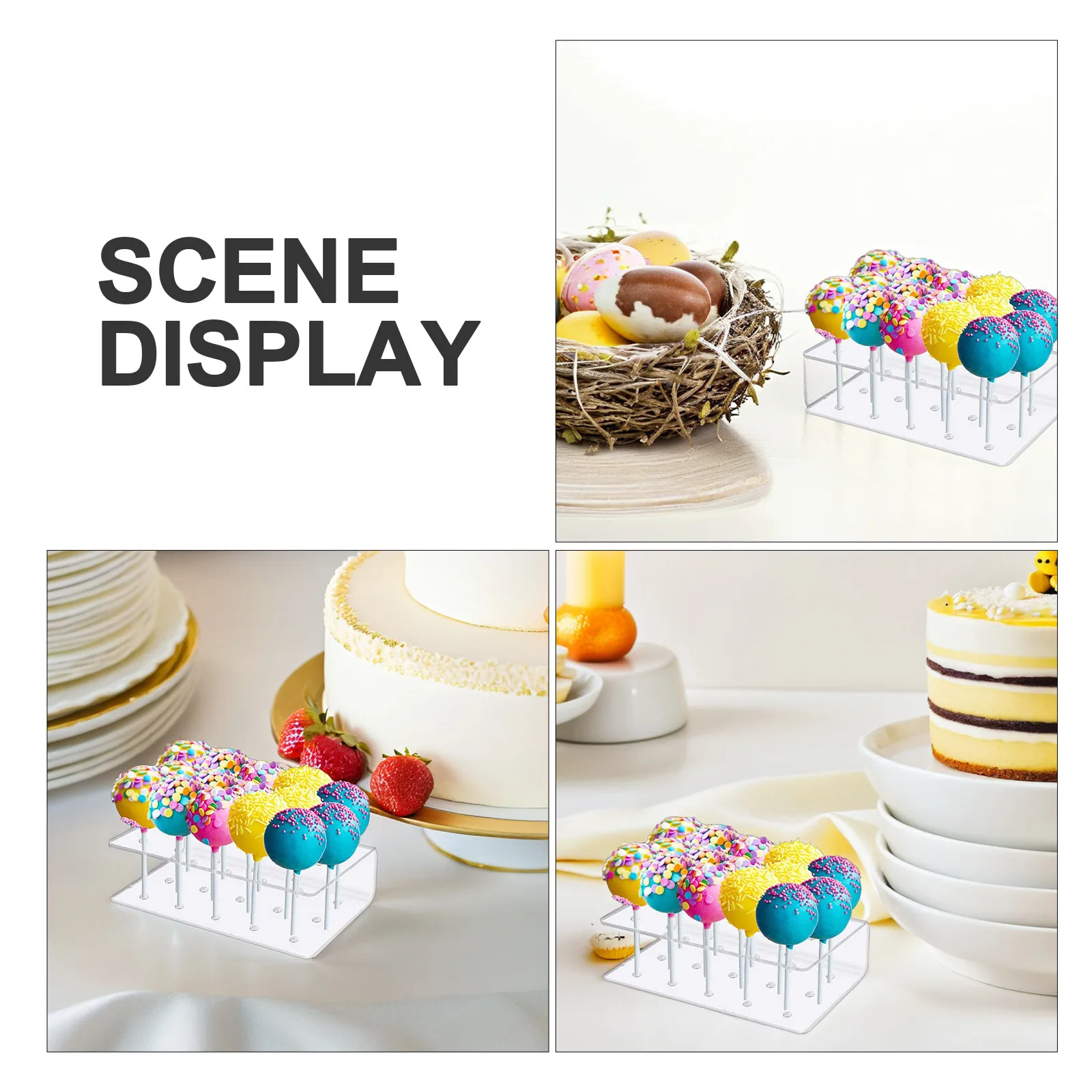 3 Pcs Cake Pop Holder Stand Accessories Stands Decorative Lollipop Rack Clear Transparent - view 3