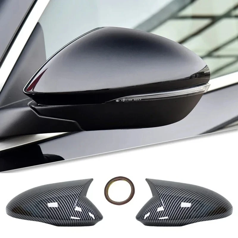 

For Alfa Romeo Stelvio 2016-2020 Side Mirror Cover Cap Carbon Fiber Look ABS Plastic Car Exterior Accessories