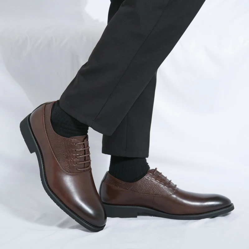 Sapatos de couro masculinos, preto, marrom, estilo minimalista e retrô, casamento, lazer, festa, diário, formal, sapatos adultos, 38-46, quente