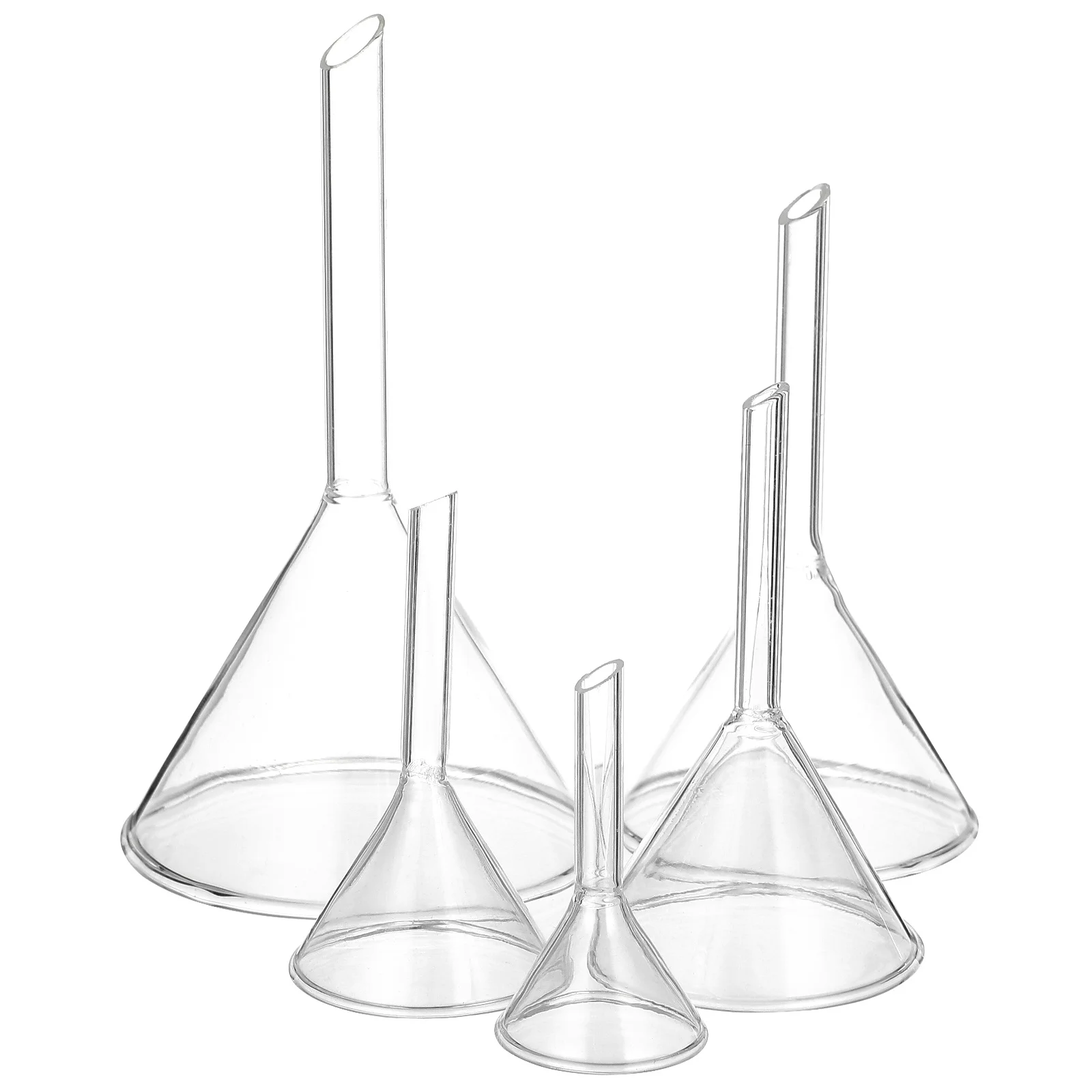 

5 Pcs Funnel Laboratory Funnels Mini Clear Filling Glass for Bottles Chemistry Glassware Liquid Transfer Chemical