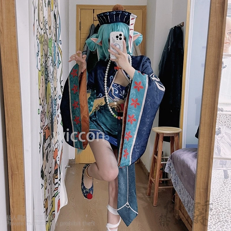 게임 프로젝트 Sekai 다채로운 Vtuber 코스프레 Mikuuu 좀비 코믹 콘 의상 헬로윈 파티 복장 여자 여자 가발 로리타