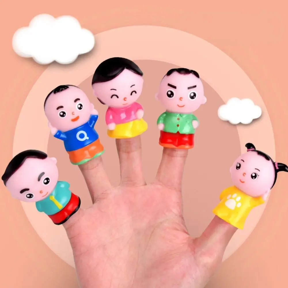 Mini marionetas de mano de animales coloridos, juguete educativo de seguridad, juego de marionetas de dedo Montessori, marioneta de dedo de dinosaurio