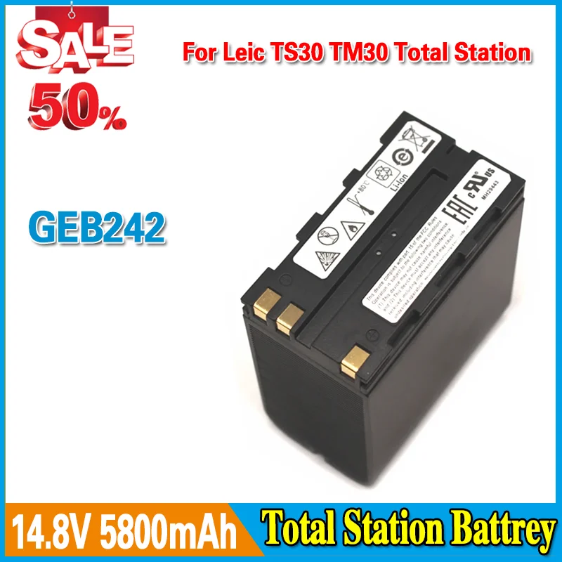 Battery GEB242 14.8V 5800mAh Compatible for Leic TS30 TM30 Total Station - Brand new and High quality
