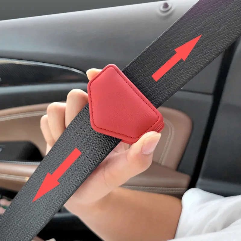 

Car Seat Belt Clip Magnetic Safety Belt Fixed Limiter PU Seat Belt Fixed Limit With Card Clip For Car Interior Accessories