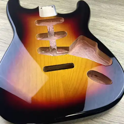 Alder ST Electric Guitar Body - Metallic Gloss Polyester Paint | ST Replacement Parts | Homemade Guitar Assembly