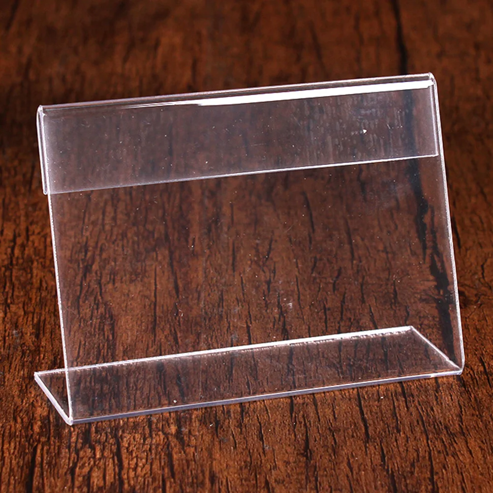 

10Pcs Acrylic Price Display Holder Stable Sign Racks for Supermarket Advertising Signs Wear-Resistant Multi-Use